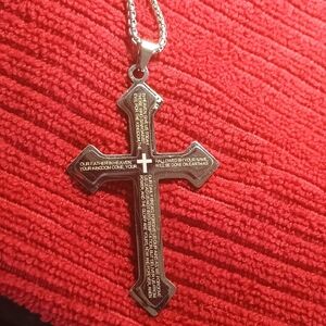 Silver Cross Pendant Necklace